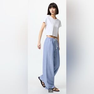 Uniqlo Sky Blue Wide-Leg Pants